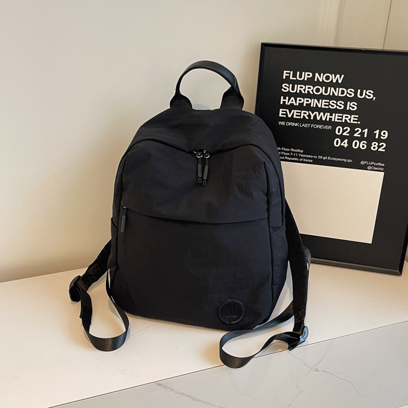Minimalist Korean-Style Women's Backpack 2025 - Ultra-Light Nylon Fabric Student Book Bag for Travel & Daily Use