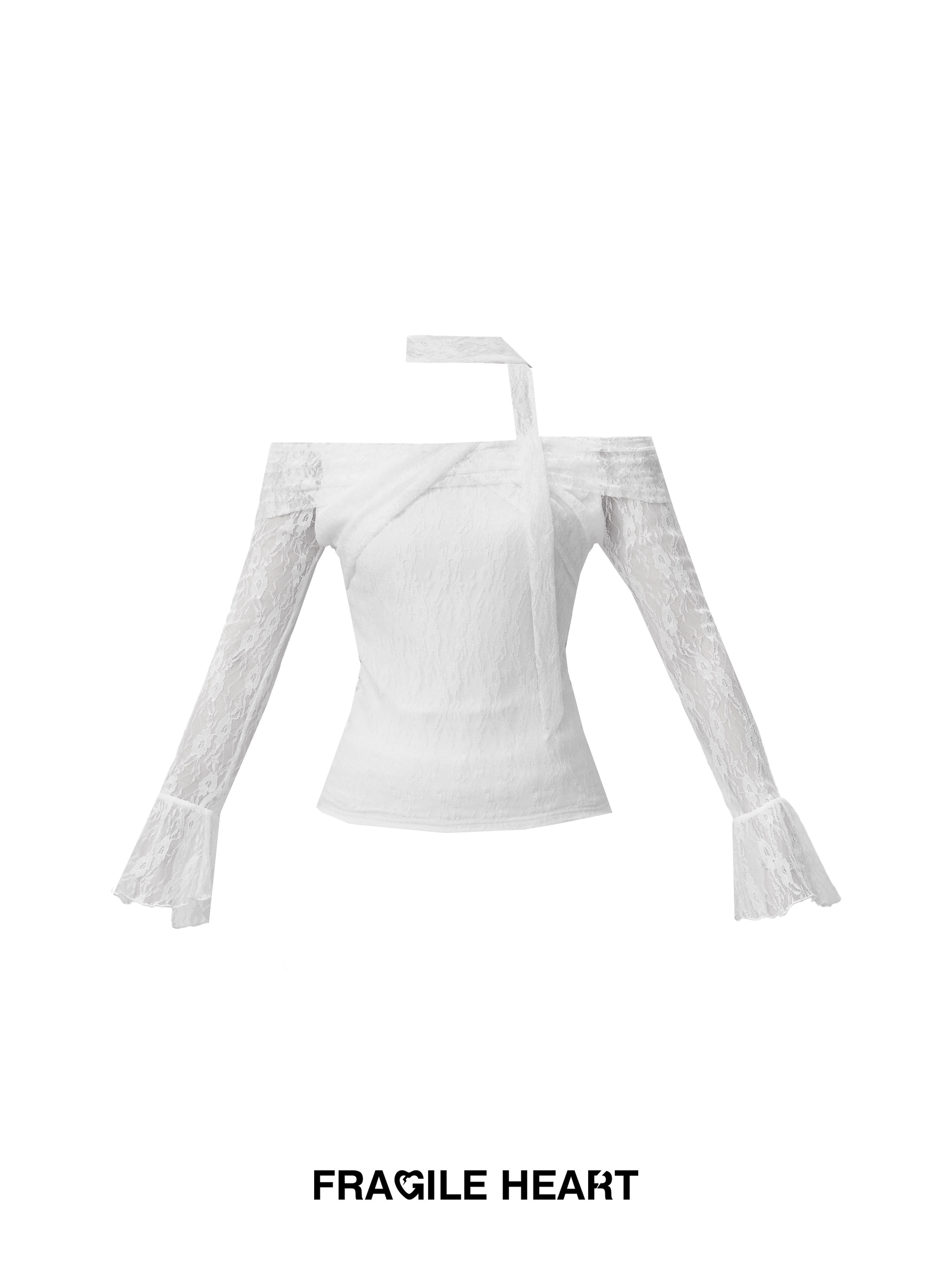 One-Shoulder White Lace Dress Set - Moonlight Lovers Elegant Design, Perfect for 90s and Y2K Inspired Fashion