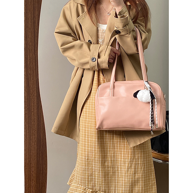 Pastel Color Women's Tote Bag - Large Capacity Shoulder Bag for Spring/Summer 2025 - Trendy Niche Design