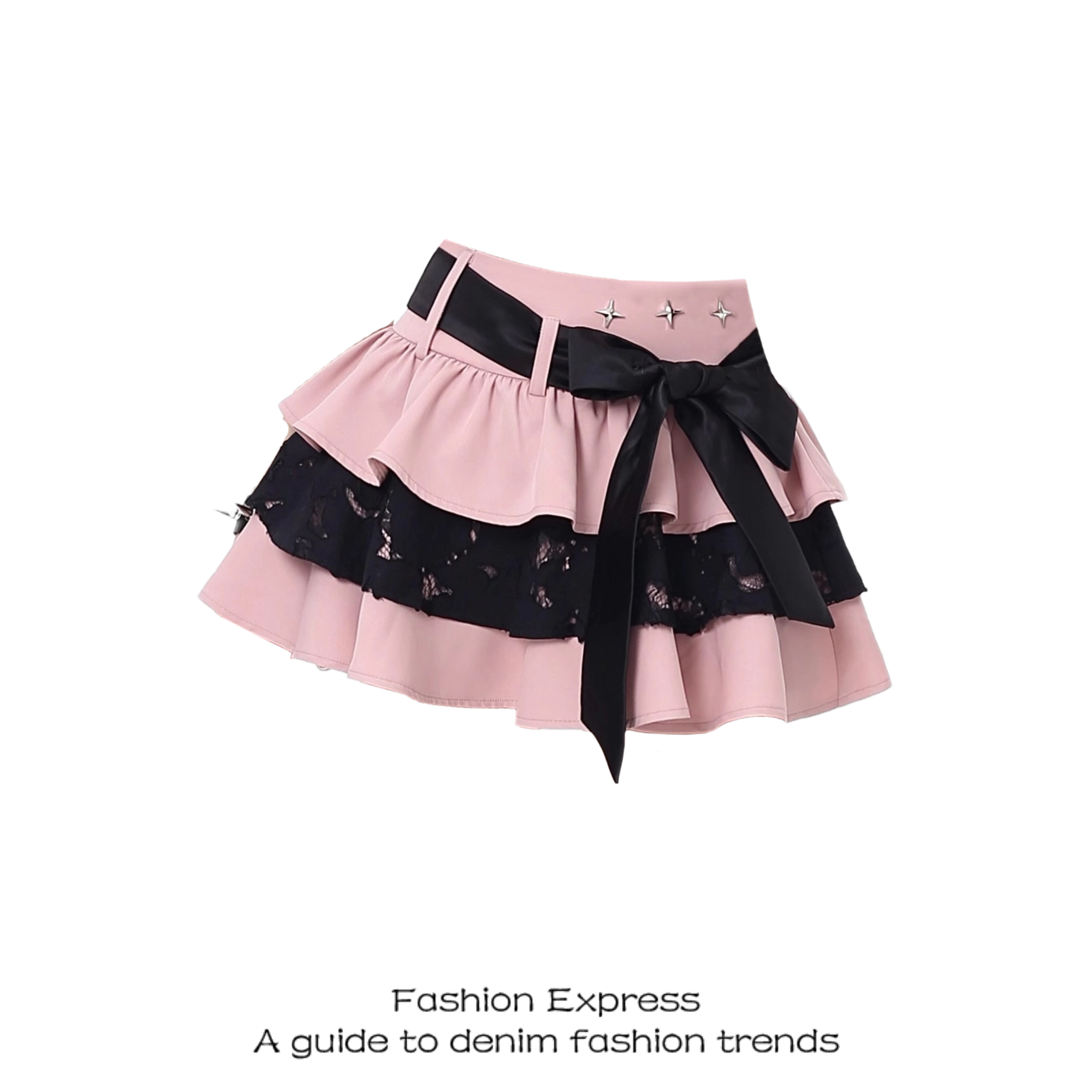 Pink Cake-Style Half-Length Skirt for Women, Sweet and Spicy Bow Tie Lace-Up Puff Skirt, 2025 Summer Fashion