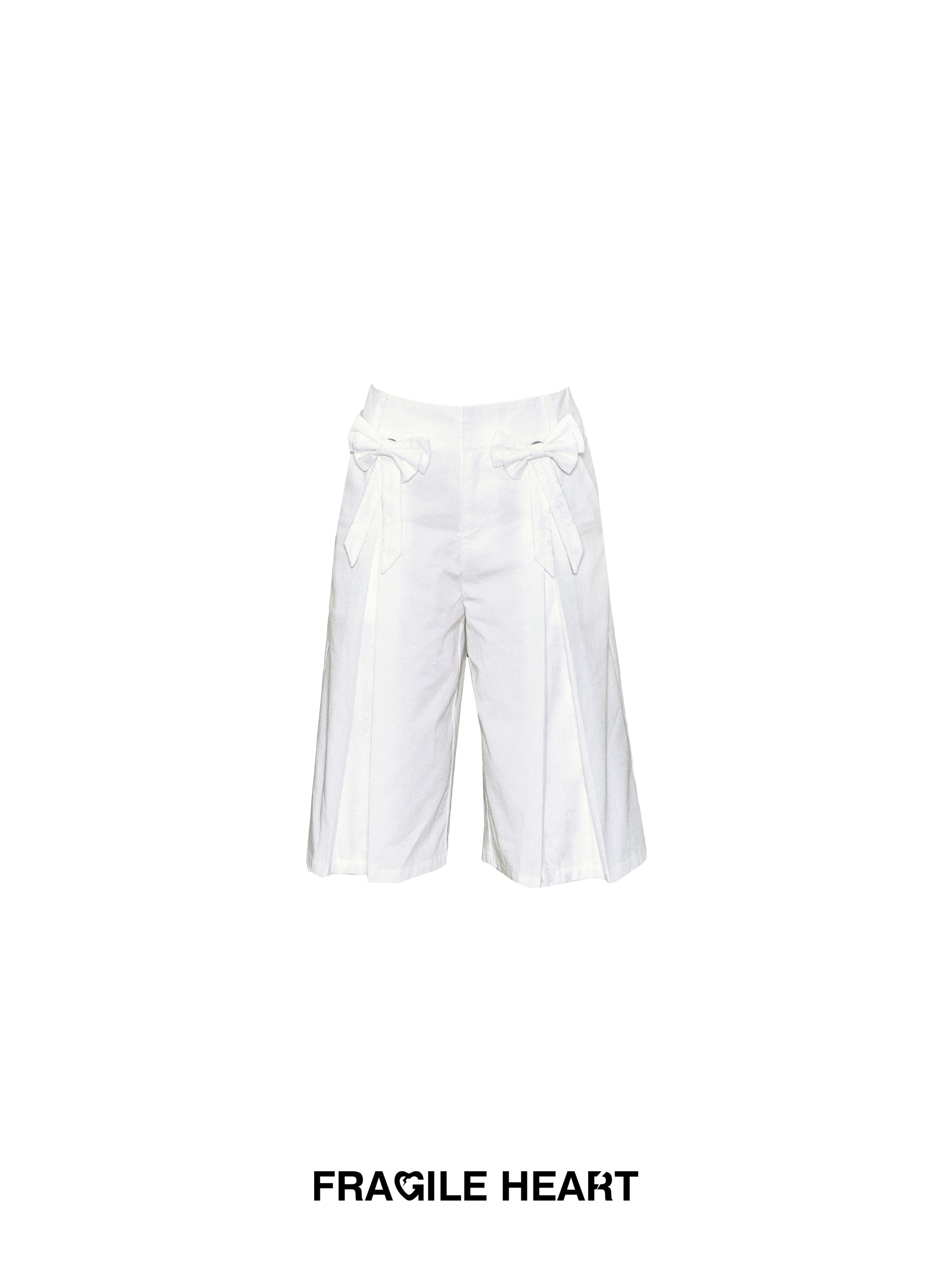 Pleated Lace Casual Pants with Bow - Versatile Straight-Leg Cropped Trousers for Y2K and Korean Style Fashion