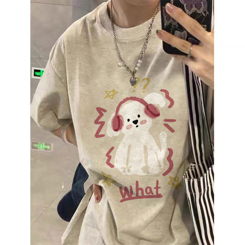 Plus Size American Retro High Street Short Sleeve T-Shirt for Women - Loose Fit, Chic Hong Kong Style, Niche Design