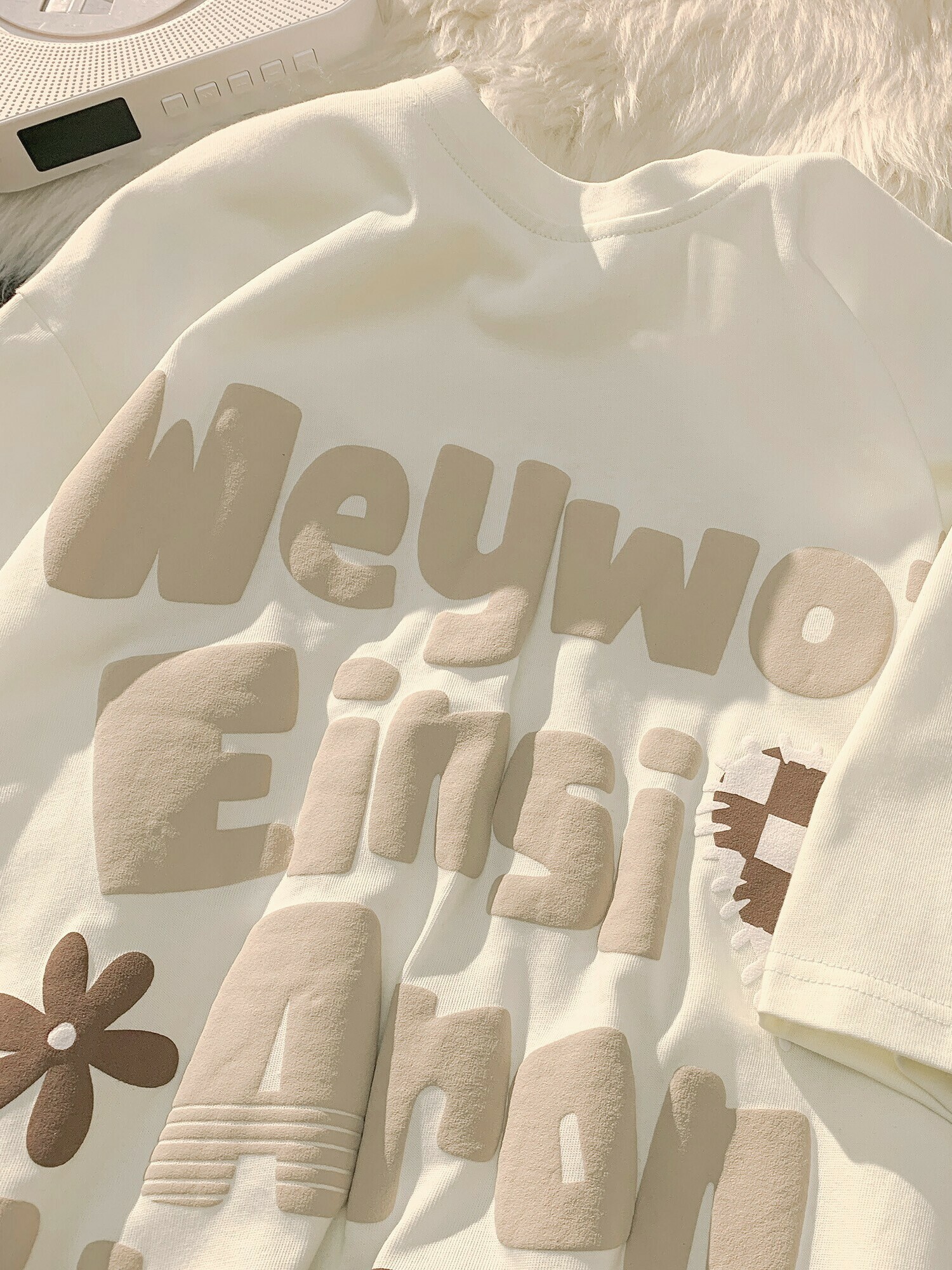 Plus-Size American Retro Oversized Letter Short Sleeve T-Shirt for Men and Women - Vintage Pure Cotton Couple Outfit
