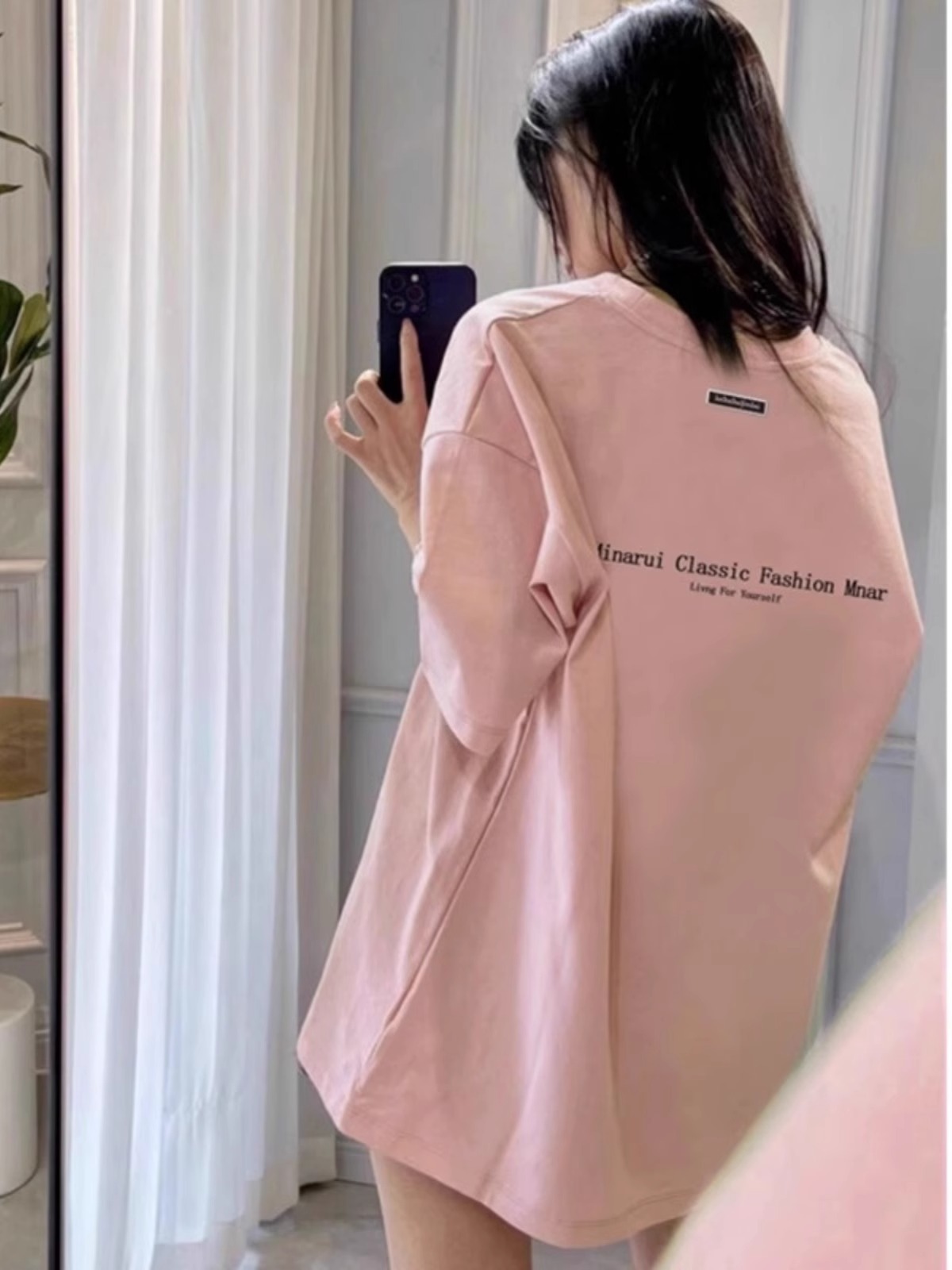 Plus Size American Style Loose Fit Cotton Letter T-Shirt for Women - Summer Short Sleeve Chic Hong Kong Style Top