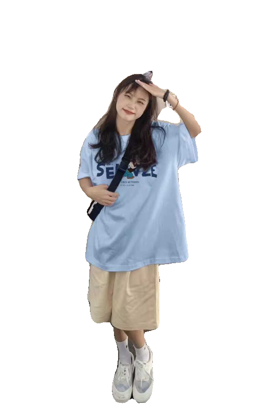 Plus Size Colorful Cotton T-Shirt for Women - Vintage American High Street Style, Short Sleeve, Summer 2025 Fashion