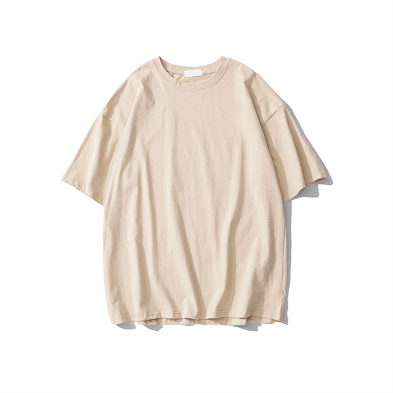 Plus Size Heavyweight Pure Cotton Short Sleeve T-Shirt for Women - Solid Color Unisex Base Tee, Perfect for Couple Outfits