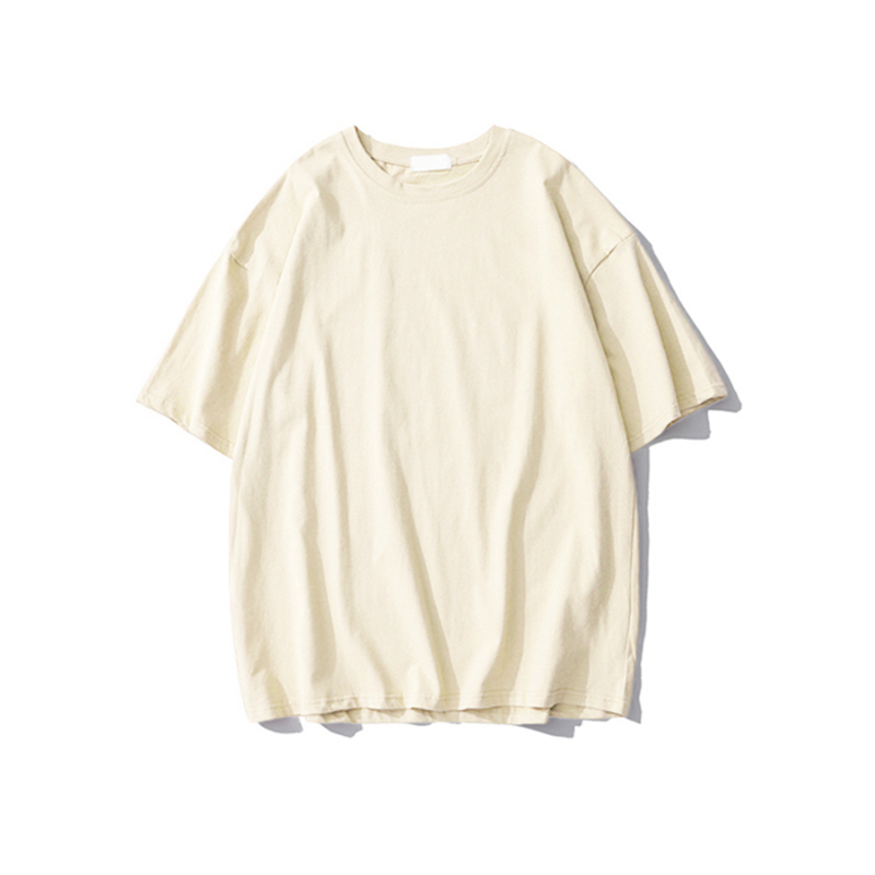 Plus Size Heavyweight Pure Cotton Short Sleeve T-Shirt for Women - Solid Color Unisex Base Tee, Perfect for Couple Outfits