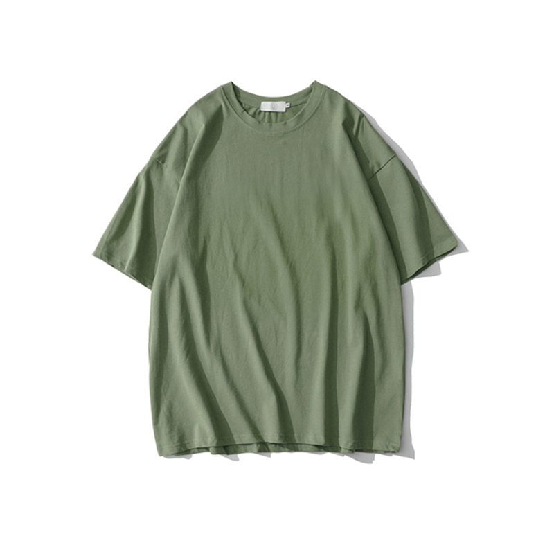 Plus Size Heavyweight Pure Cotton Short Sleeve T-Shirt for Women - Solid Color Unisex Base Tee, Perfect for Couple Outfits