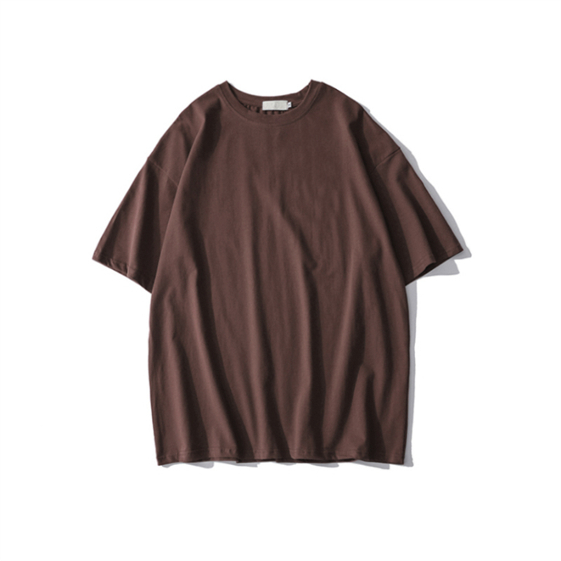 Plus Size Heavyweight Pure Cotton Short Sleeve T-Shirt for Women - Solid Color Unisex Base Tee, Perfect for Couple Outfits