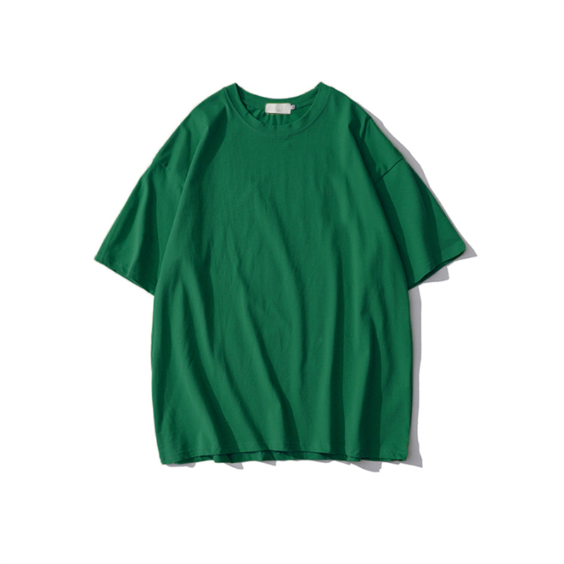 Plus Size Heavyweight Pure Cotton Short Sleeve T-Shirt for Women - Solid Color Unisex Base Tee, Perfect for Couple Outfits