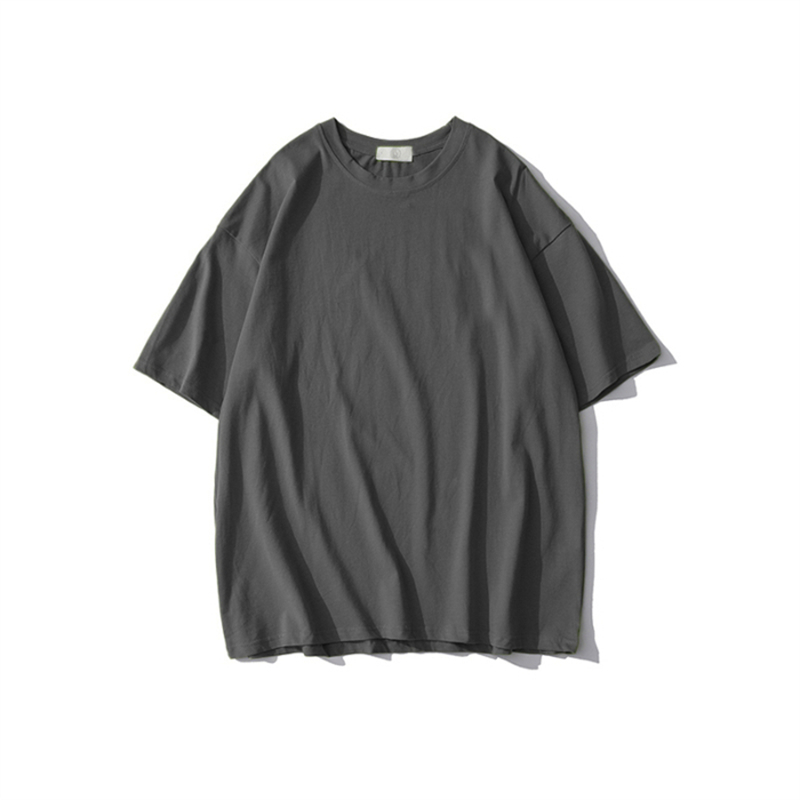Plus Size Heavyweight Pure Cotton Short Sleeve T-Shirt for Women - Solid Color Unisex Base Tee, Perfect for Couple Outfits