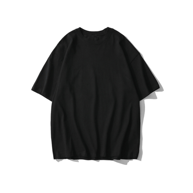 Plus Size Heavyweight Pure Cotton Short Sleeve T-Shirt for Women - Solid Color Unisex Base Tee, Perfect for Couple Outfits