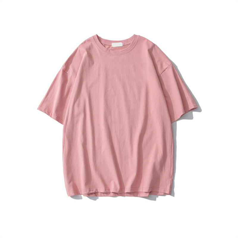 Plus Size Heavyweight Pure Cotton Short Sleeve T-Shirt for Women - Solid Color Unisex Base Tee, Perfect for Couple Outfits