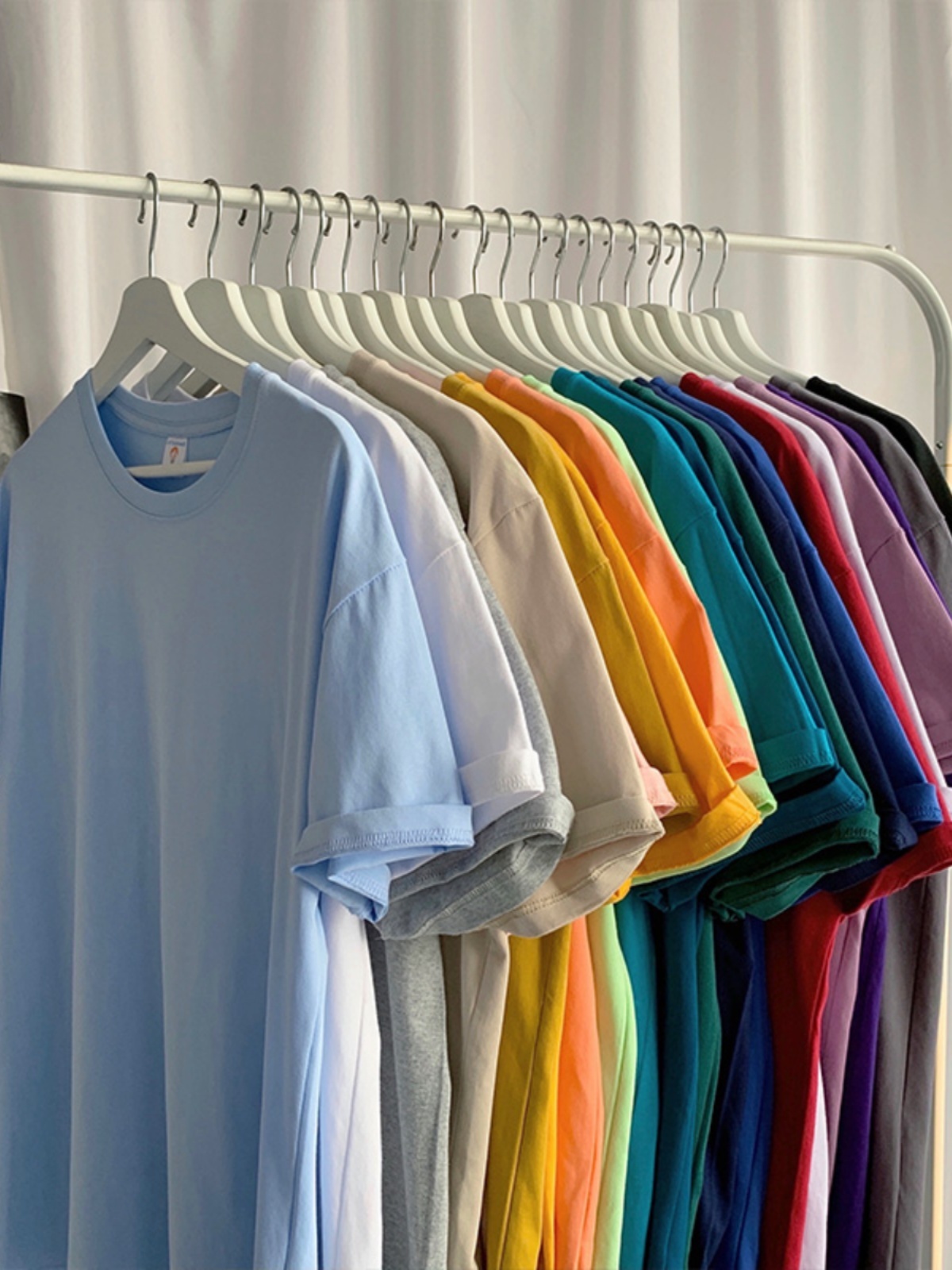 Plus Size Heavyweight Pure Cotton Short Sleeve T-Shirt for Women - Solid Color Unisex Base Tee, Perfect for Couple Outfits