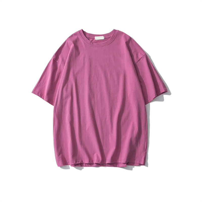 Plus Size Heavyweight Pure Cotton Short Sleeve T-Shirt for Women - Solid Color Unisex Base Tee, Perfect for Couple Outfits