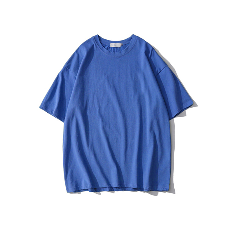 Plus Size Heavyweight Pure Cotton Short Sleeve T-Shirt for Women - Solid Color Unisex Base Tee, Perfect for Couple Outfits