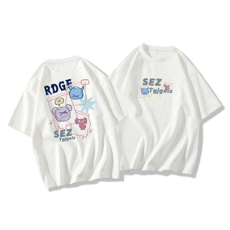 Plus Size Oversized Short Sleeve T-Shirt for Men and Women, Trendy Loose Fit Cotton Couple Top, Casual Streetwear
