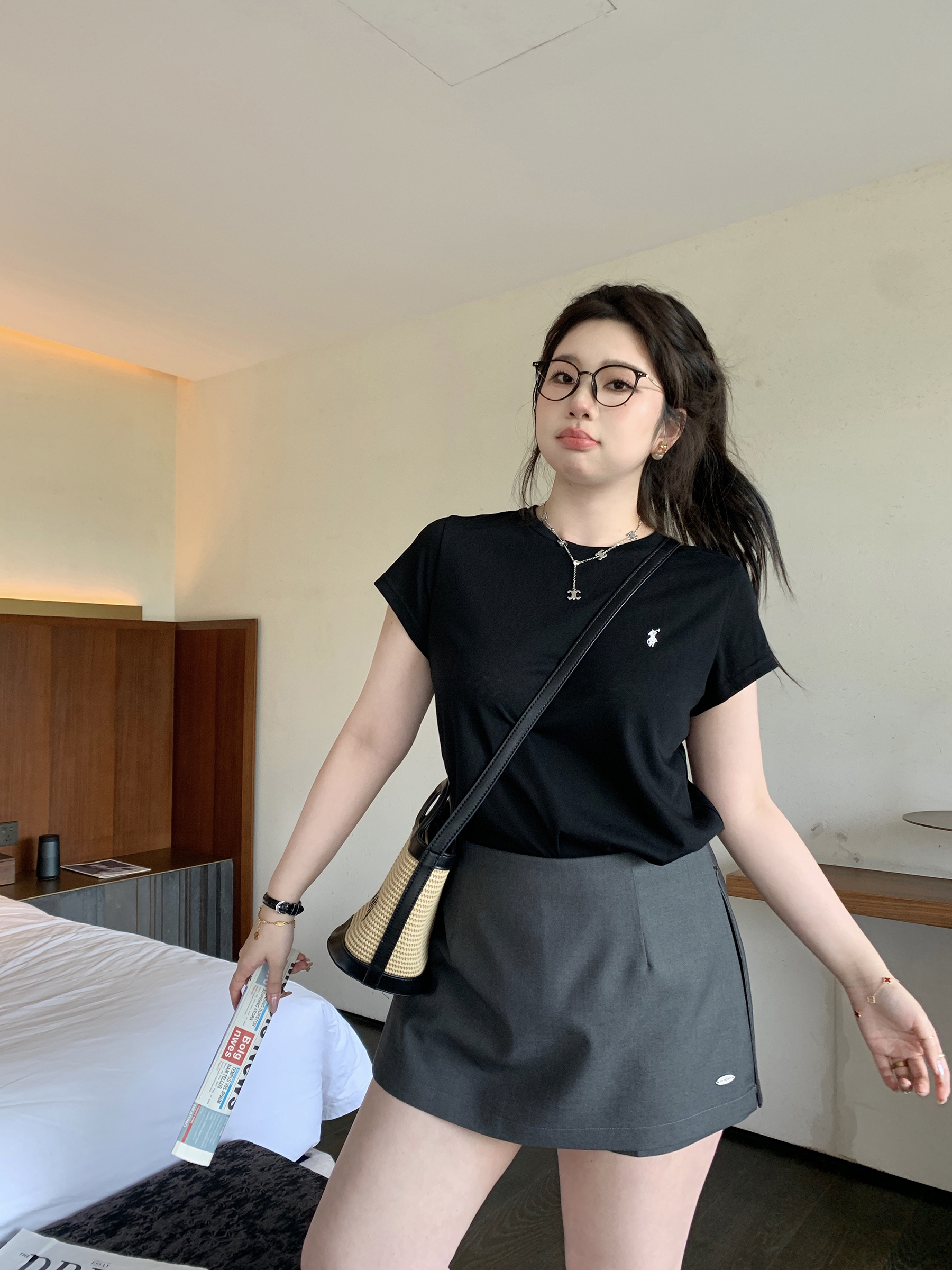 Plus Size Relaxed Fit Short Sleeve T-Shirt for Homebodies - Round Neck Slim Tee in Comfortable Design