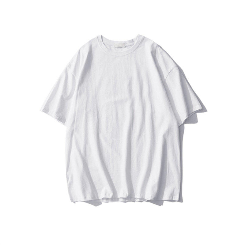 Plus-Size Solid Color Oversized Short-Sleeve T-Shirt for Men and Women - Casual Loose-Fit Basic Tee