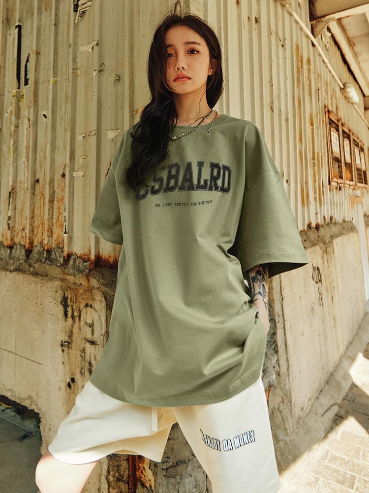 Plus Size Vintage Letter Short Sleeve T-Shirt - Trendy Heavyweight Unisex for Summer 2025 - Cool Feel American Style
