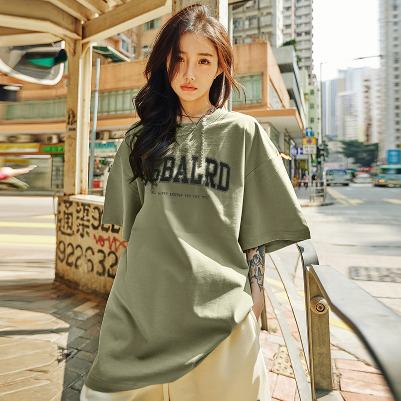 Plus Size Vintage Letter Short Sleeve T-Shirt - Trendy Heavyweight Unisex for Summer 2025 - Cool Feel American Style