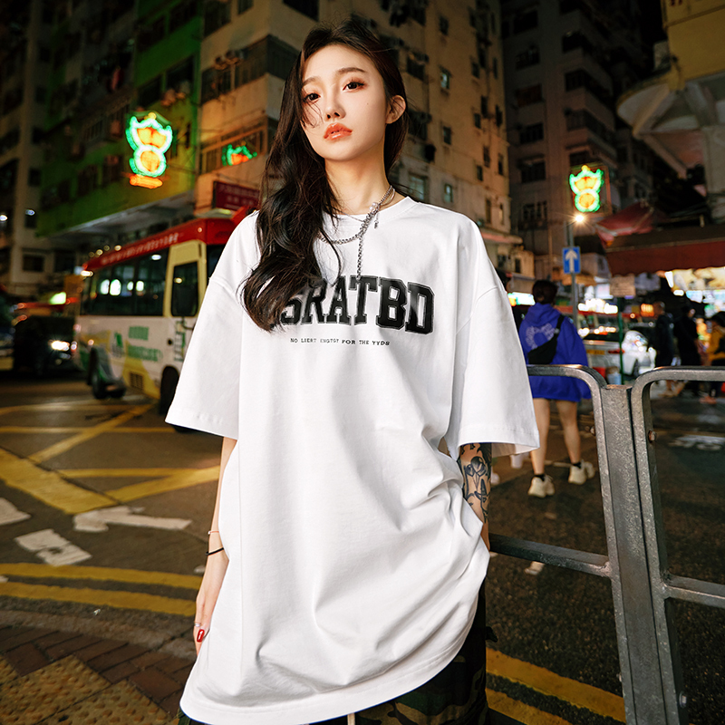 Plus Size Vintage Letter Short Sleeve T-Shirt - Trendy Heavyweight Unisex for Summer 2025 - Cool Feel American Style