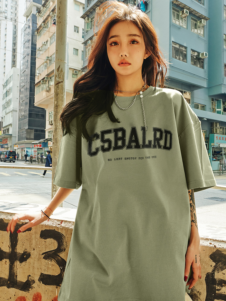 Plus Size Vintage Letter Short Sleeve T-Shirt - Trendy Heavyweight Unisex for Summer 2025 - Cool Feel American Style