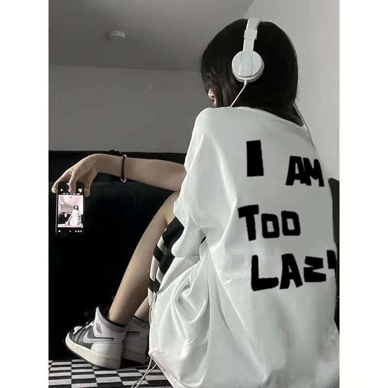 Plus Size Women's Retro American Style Loose Fit Short Sleeve Cotton T-Shirt - Trendy Casual Top for Everyday Wear