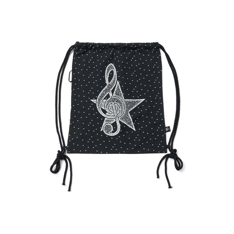 Polka Dot Print Music Note Casual Drawstring Backpack for Stylish Everyday Use
