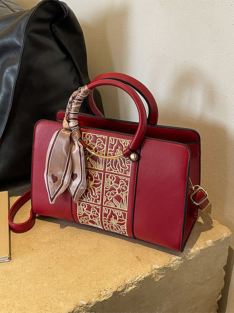 Red Tote Handbag for Women - 2025 High-End Wedding Crossbody Bag, Stylish Shoulder Bag for Bridesmaids and Brides
