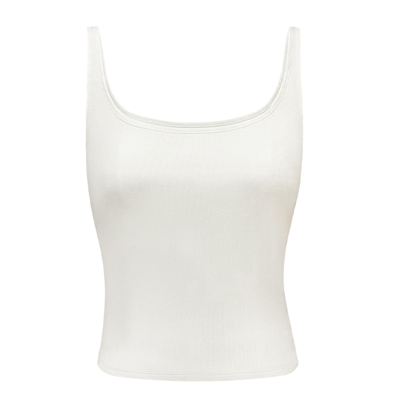 Removable Chest Pad Tank Top for Women - Slim Fit Elastic Knitted Camisole, European American Style, Sexy and Stylish