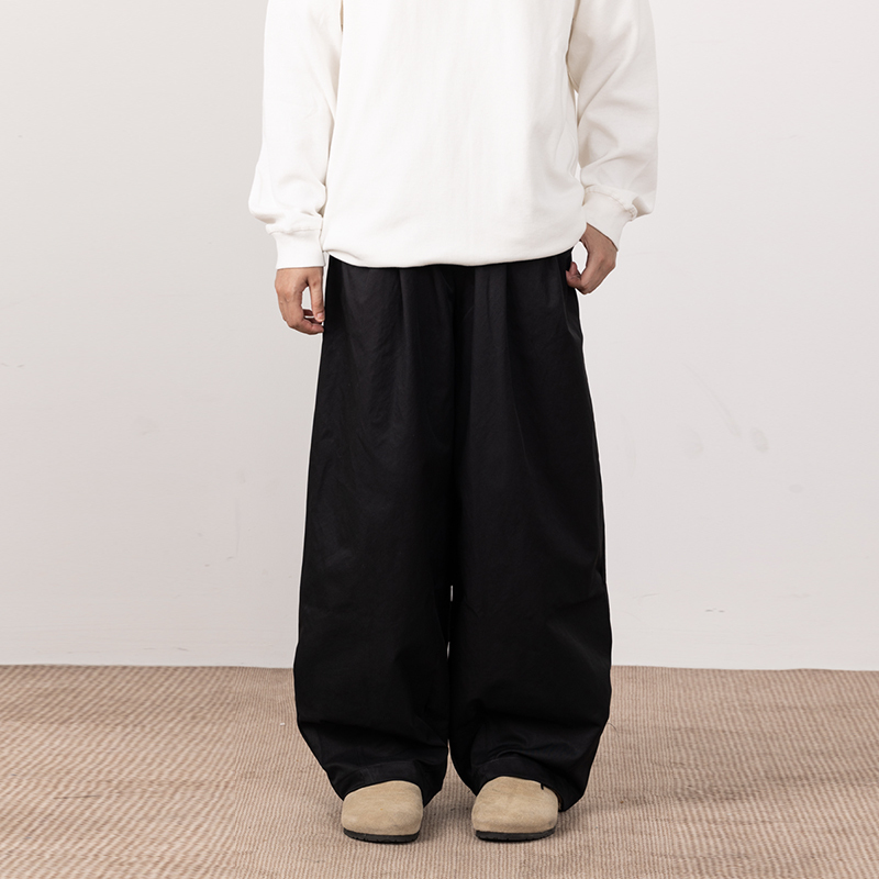 Retro Draped Casual Pants for Men - Stylish Wide-Leg Trousers, Loose Fit Workwear, High-End Fashion