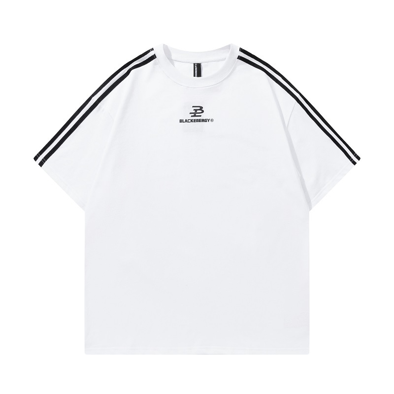 Retro Hip-Hop Color Block Spliced Short Sleeve T-Shirt for Couples - Unisex Casual Loose Fit Classic Tee