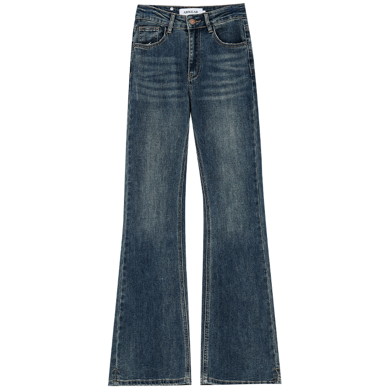 Retro Micro-Flare High-Waisted Jeans for Women - 2025 Slim Fit Flared Pants in Early Spring Style