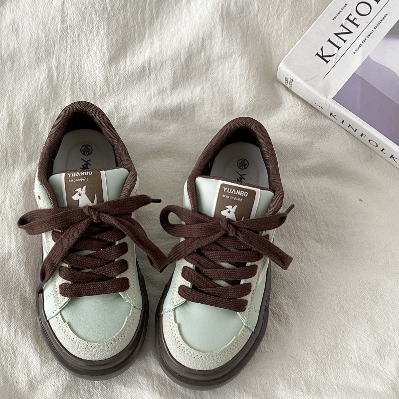 Retro Mint Green Board Shoes for Women - Spring 2025 Casual Sports Sneakers with Thick Sole, Versatile Y2K Style for Students