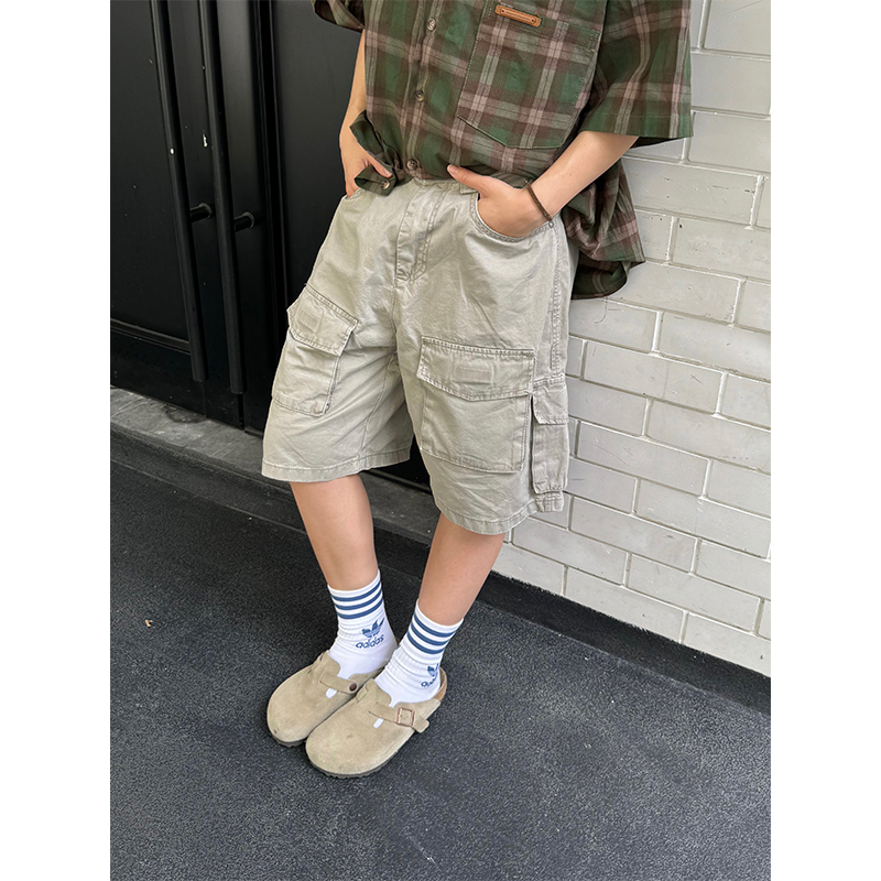Retro Multi-Pocket Work Shorts for Men and Women - Casual Loose Washed Straight-Leg 5-Point Shorts in Japanese Summer Style