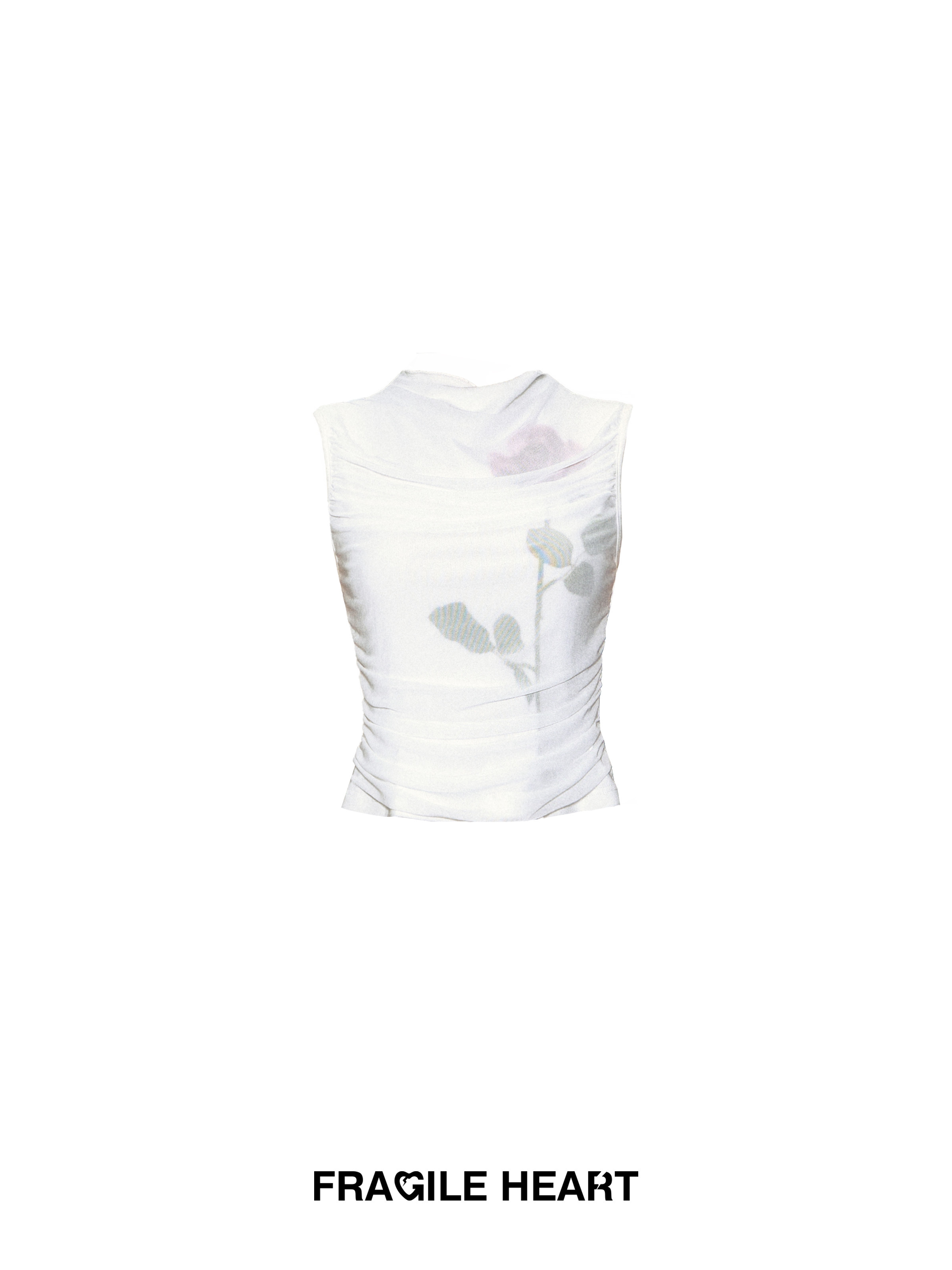 Rose Print Mesh Vest Top - Summer Sleeveless Slim Fit T-Shirt, Floral Design, 90s Inspired Fashion, Women's Casual Wear