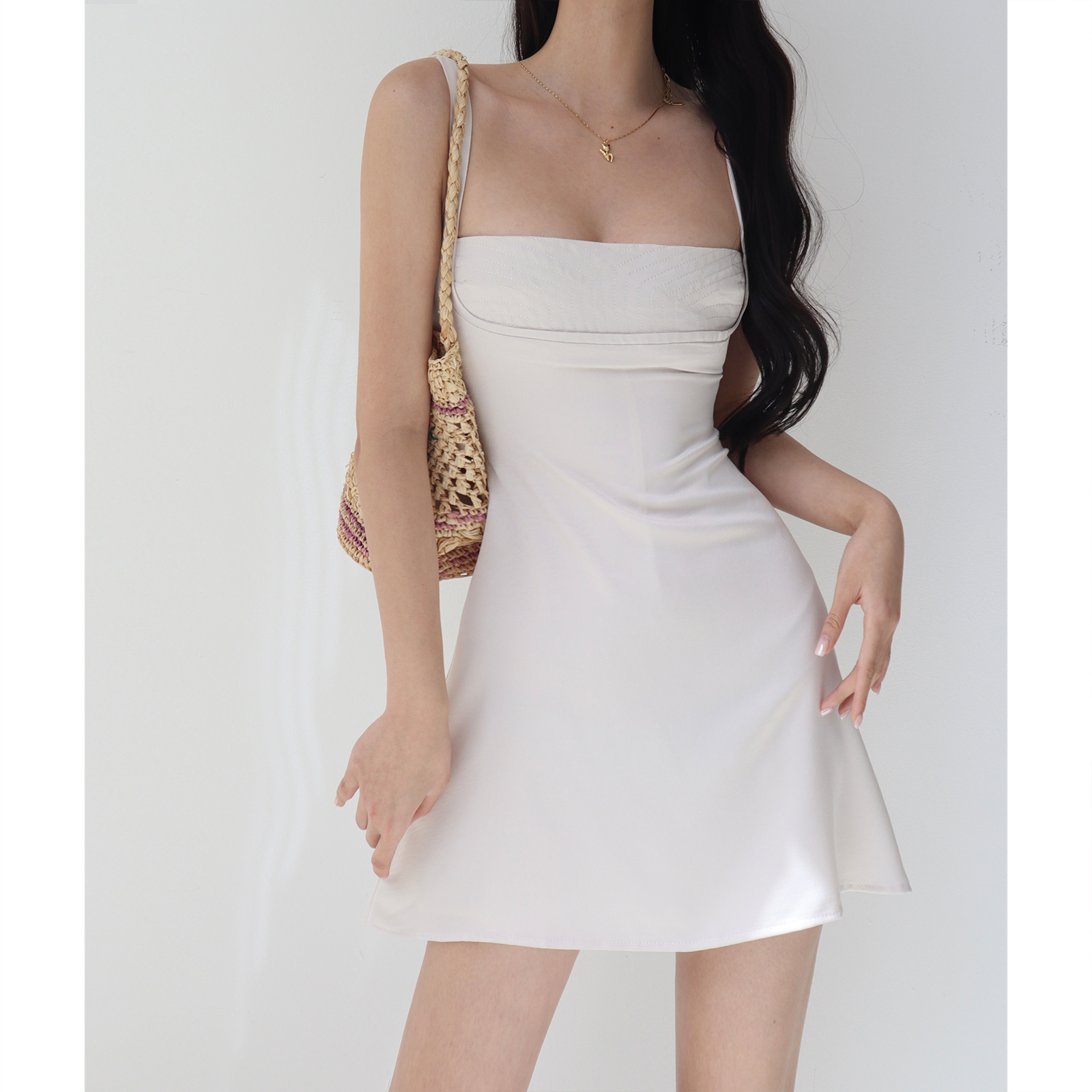 Sexy Bust-Enhancing A-Line Camisole Dress for Women - Slim-Fit, Fresh European and American Style, Perfect for Casual or Night Out