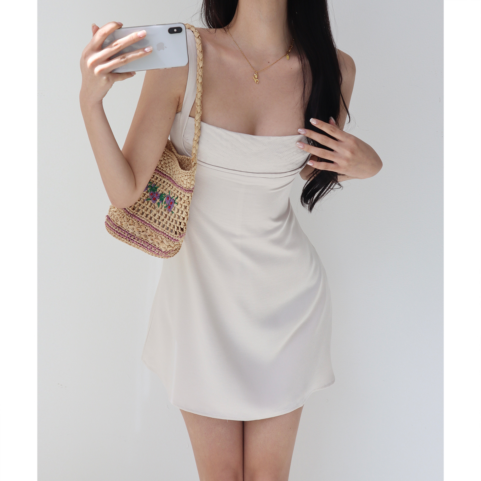 Sexy Bust-Enhancing A-Line Camisole Dress for Women - Slim-Fit, Fresh European and American Style, Perfect for Casual or Night Out