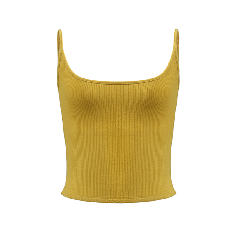 Sexy Ginger Yellow French Camisole with Chest Pads for Women - Elegant Lingerie Top for Night Out or Everyday Wear