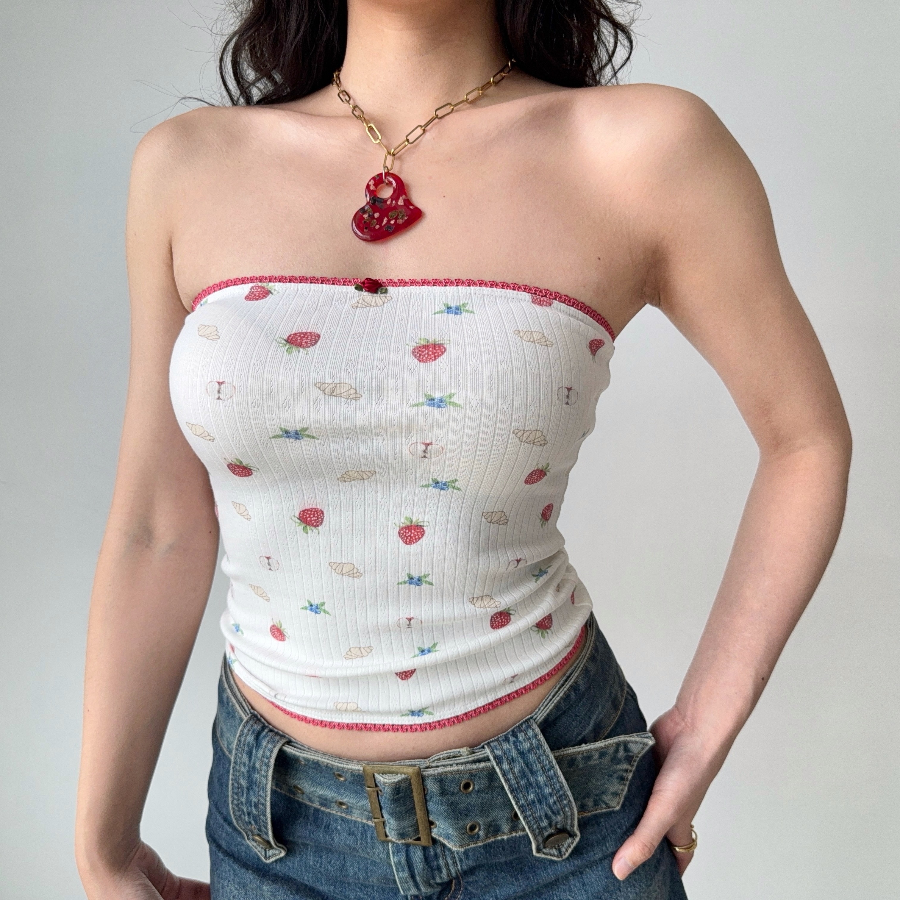 Sexy Printed Strapless Top for Women - European American Style Slim Fit Summer Fashion, Hot Girl Trendy Look