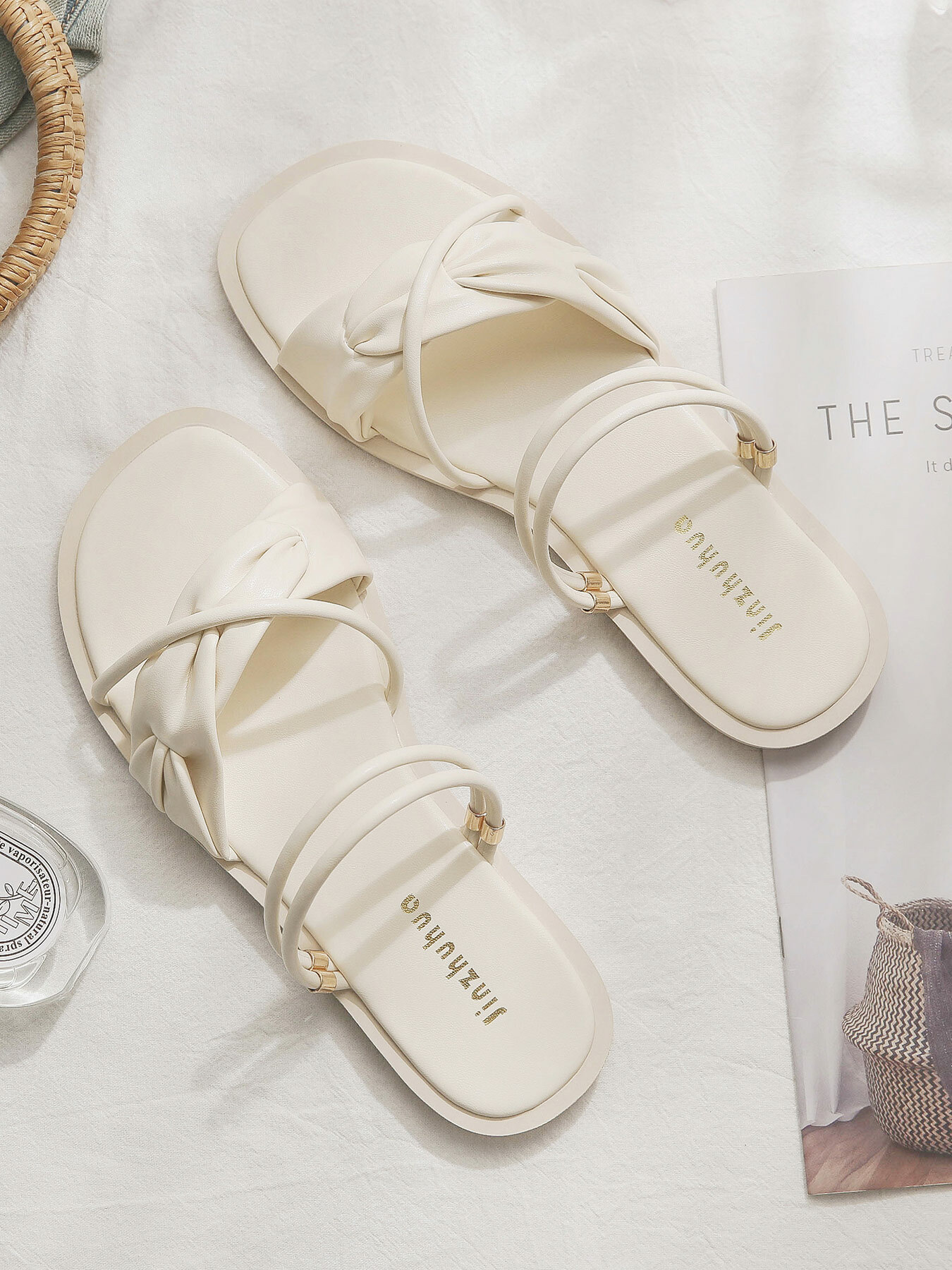 Sheepskin Evening Shoes for Women - Gentle Fairy Style Versatile Sandals for Skirts - Exquisite French Design Summer 2024