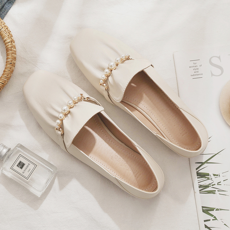 Sheepskin Gentle Evening Wind Style Skirt & Flat Fairy Shoes - Two-Way French Temperament for Spring & Autumn Fashion