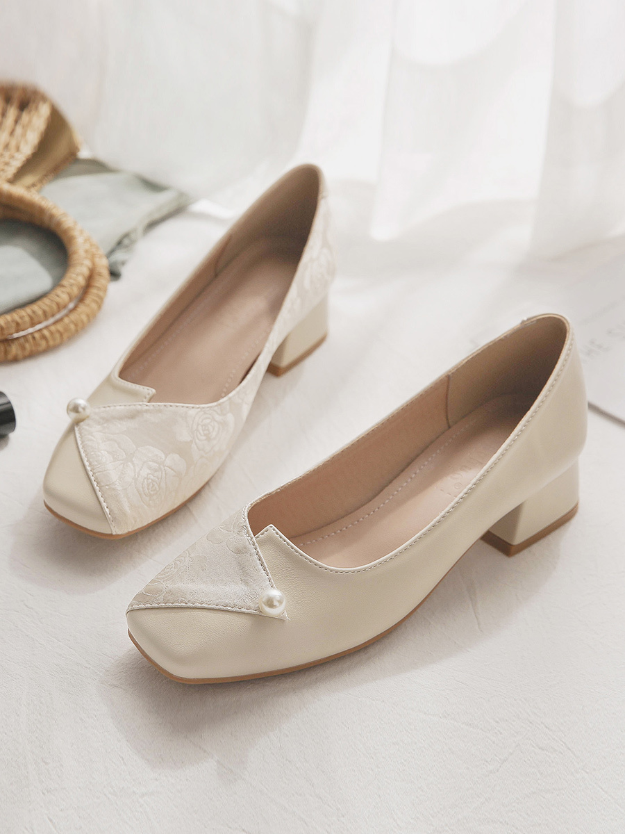 Sheepskin National Style Mary Jane Women's Shoes - Elegant Evening Flats for Skirts, French Fairy Qipao Inspired Design