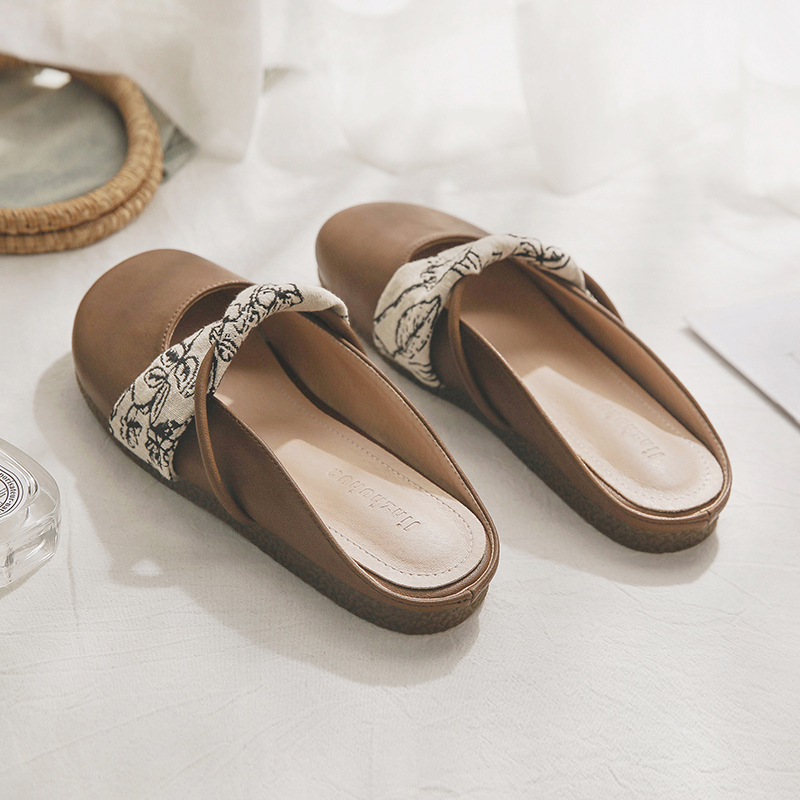 Sheepskin Open-Toe Slip-On Slippers for Women - Spring 2025 Stylish Outdoor Flats, Comfortable Summer Footwear