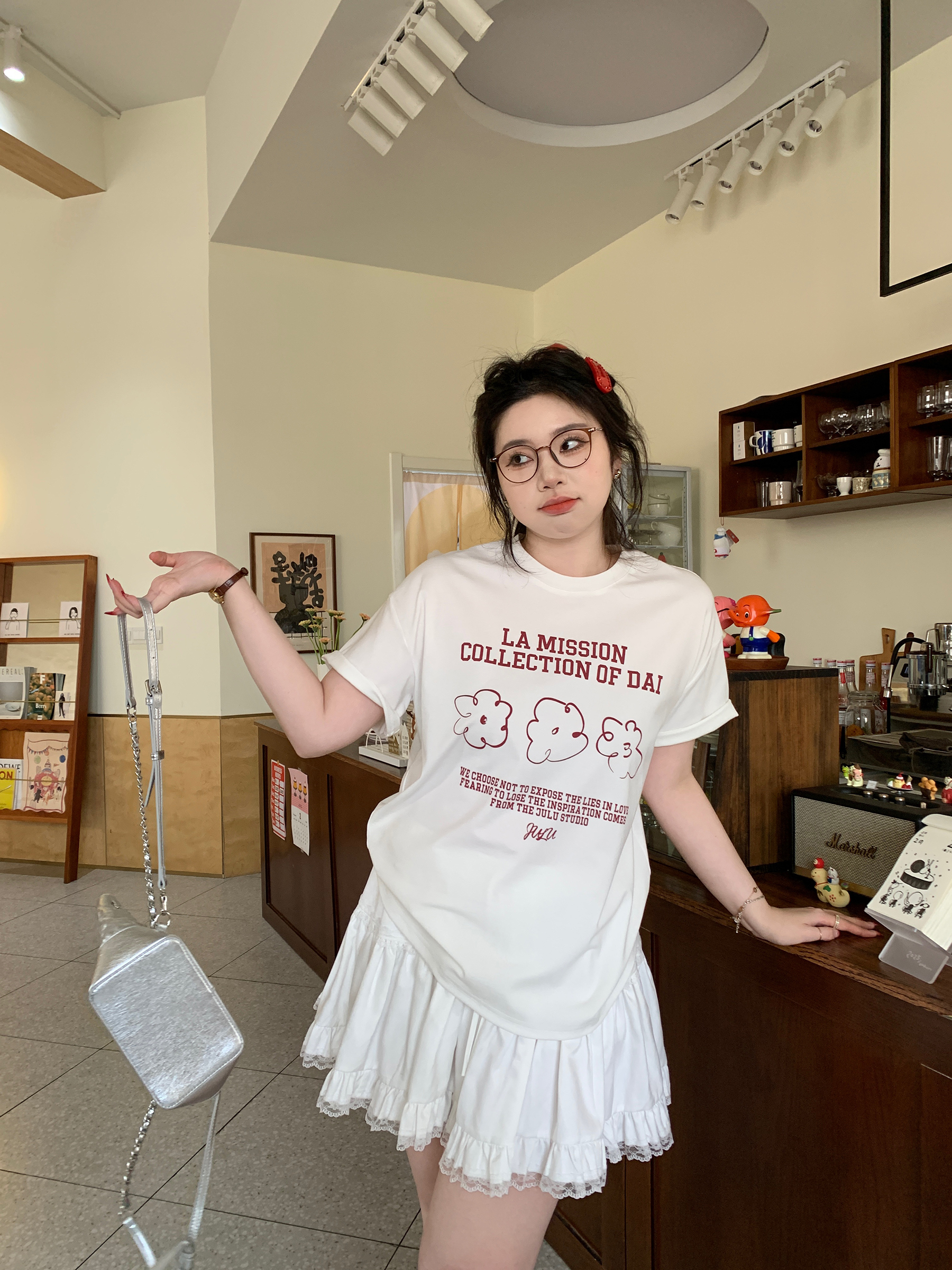Slightly Chubby Casual Letter Print Short Sleeve T-Shirt Top for All Seasons - Summer Rhythm Style, Comfortable Everyday Wear