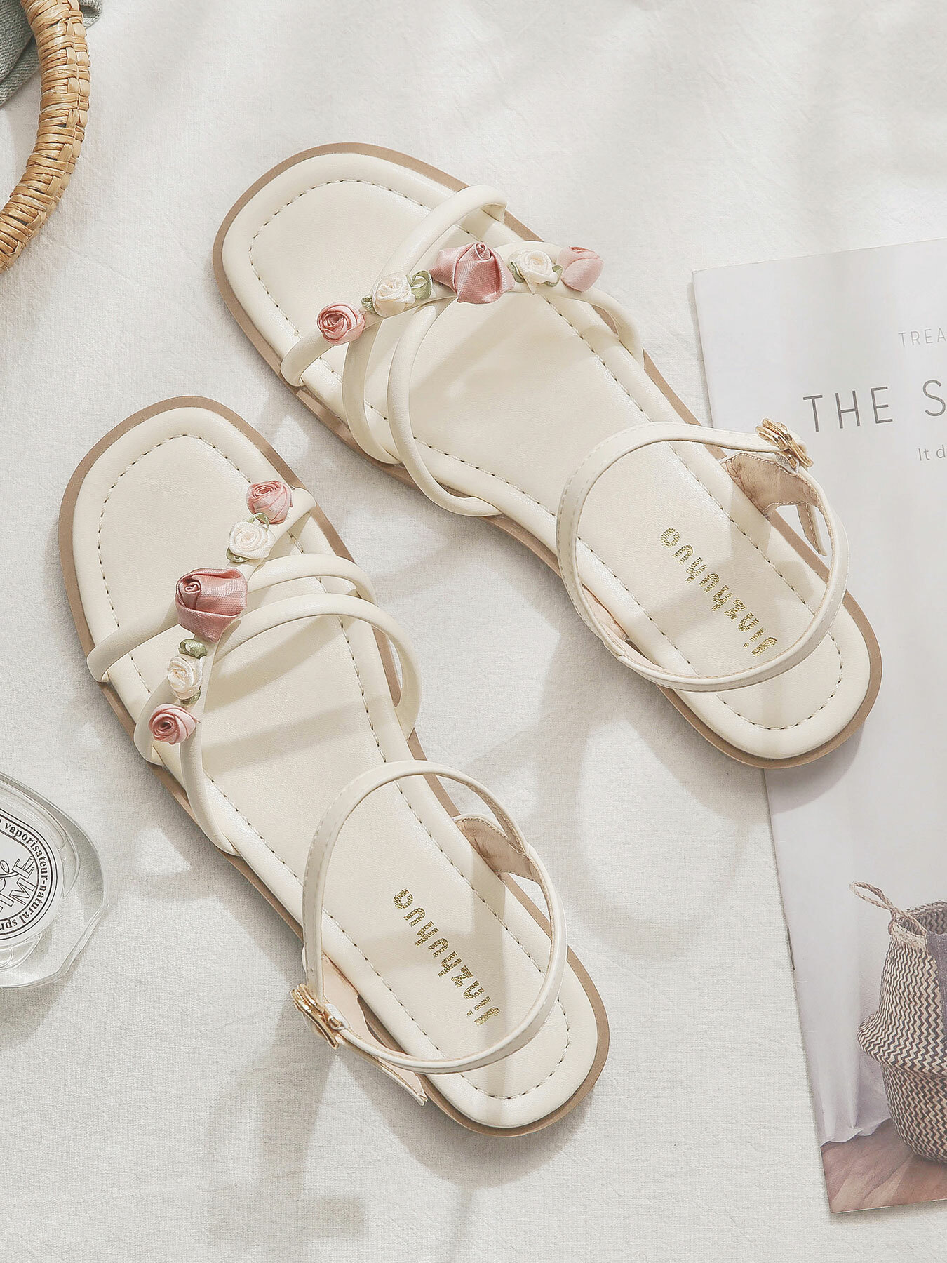 Soft Sheepskin Fairy Style Sandals for Women - Beautiful Summer Outdoor Footwear for Skirts, 2025 Fashion Trend