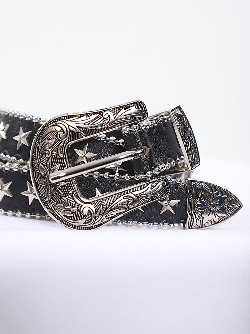 Spicy Girl Metal Work Belt - American Style Niche Design with Star Accents for Trendy 90s and Y2K Fashion
