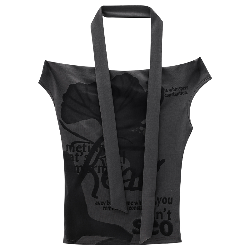 Spicy Girl Style Printed One-Shoulder Short Sleeve T-Shirt for Women - Summer Fashion Top, Trendy 90s & Y2K Inspired Design