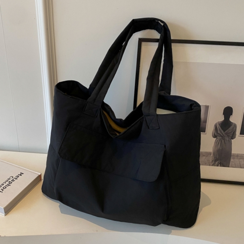 Spring Large Capacity Canvas Tote Bag for Women, Casual Minimalist Commuting Shoulder Bag, Versatile Student Book Bag